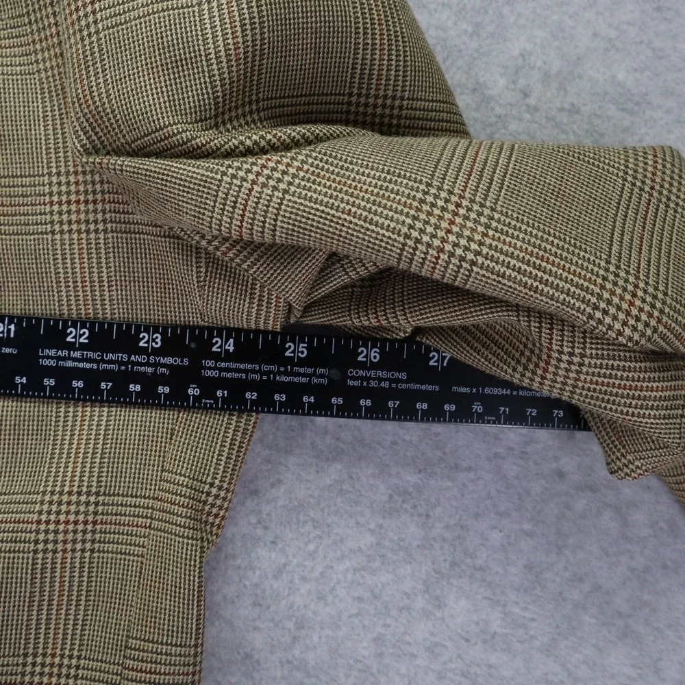 Jos A‎ Bank Blazer Mens 46L Wool/Silk 2-Button Suit Jacket Sport Coat Tan Plaid